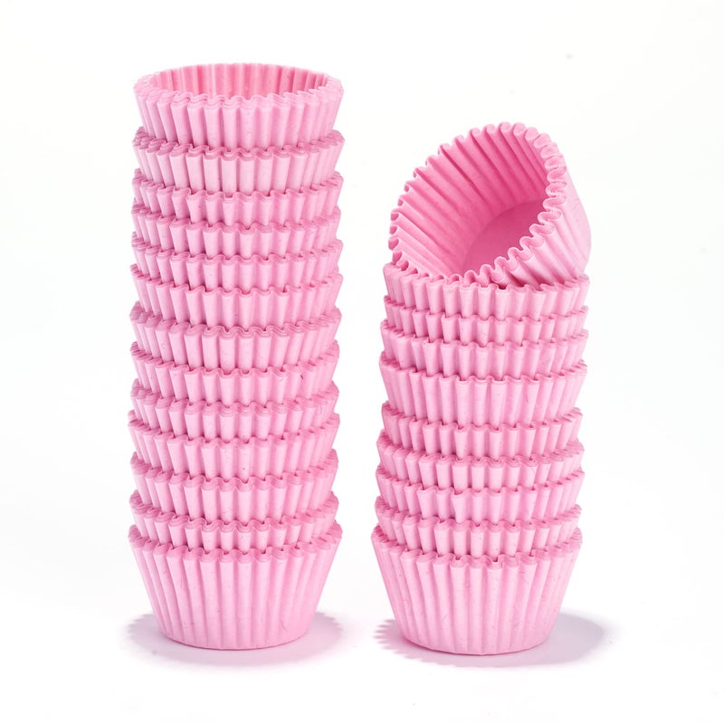 NUOMI 1 Inch Super Mini Cupcake papers Liners Baking Cups 1000 Pack Muffin Lining Wrappers, Pink - Image 1